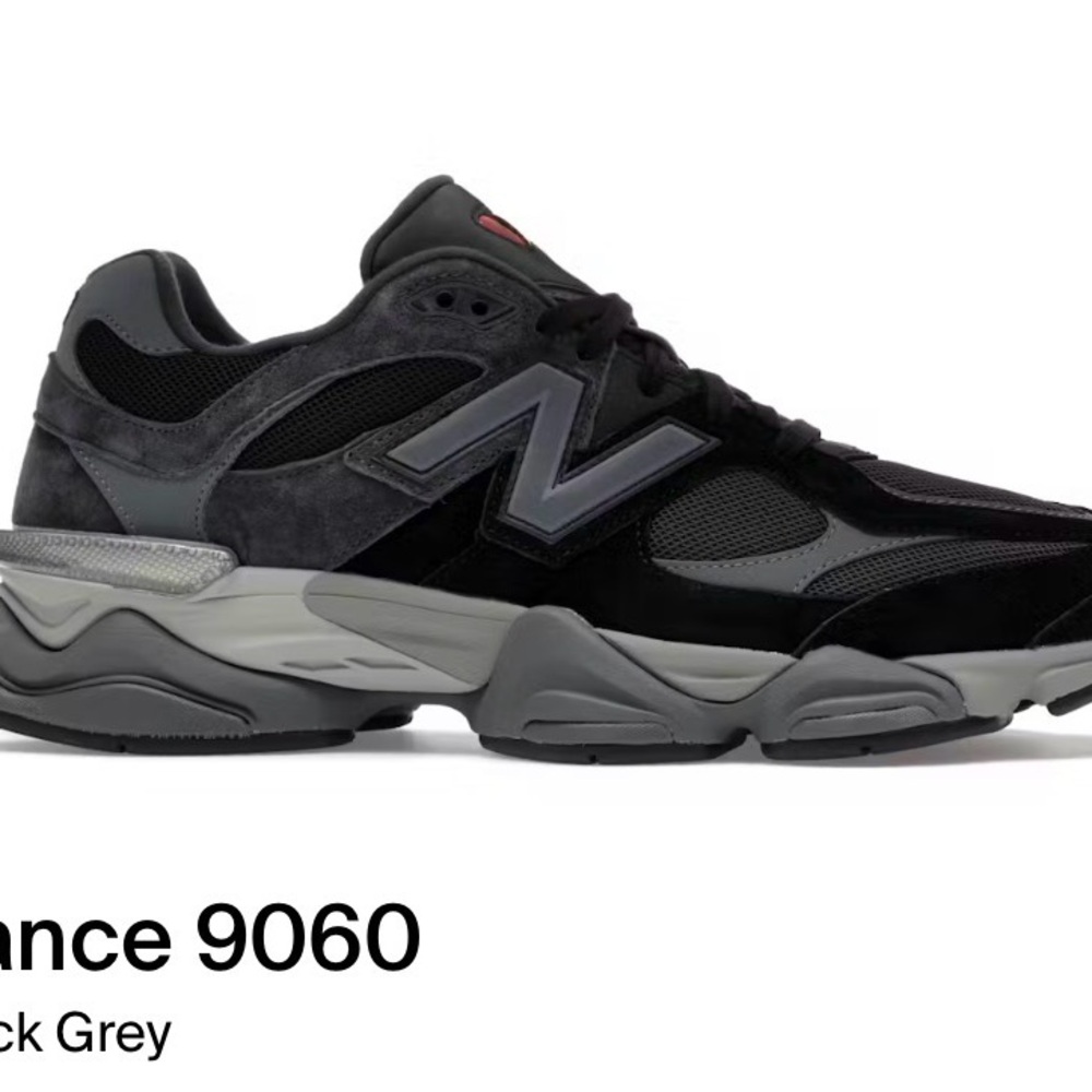 New Balance 9060 Charcoal and Black Sneakers